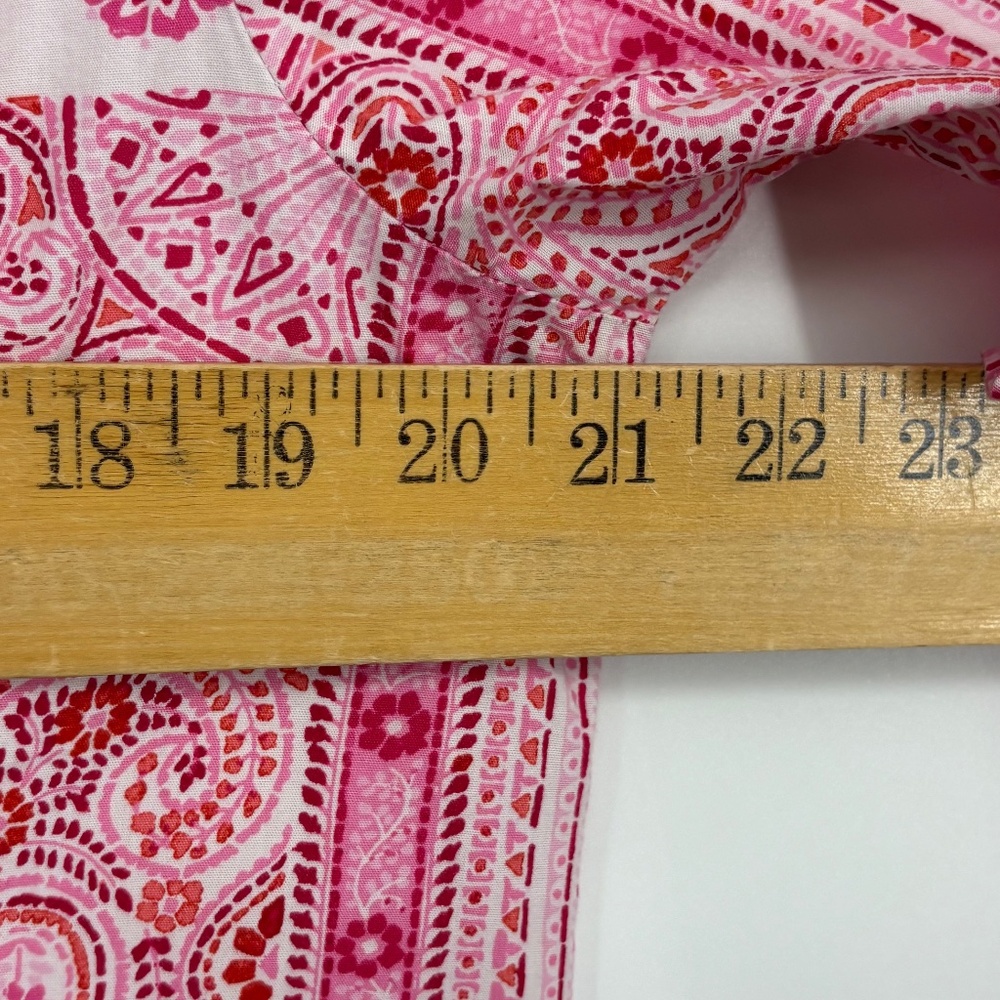 Tommy Hilfiger Womens Large Button Front Shirt Pink Paisley Bandana Long Sleeves - Picture 7 of 8